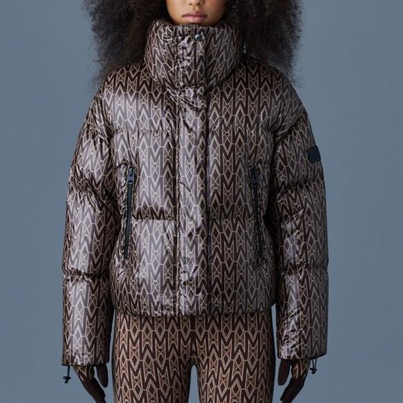 MACKAGE Down Monogram Mylah Puffer Jacket in Brown Size Large - Picture 3 of 14